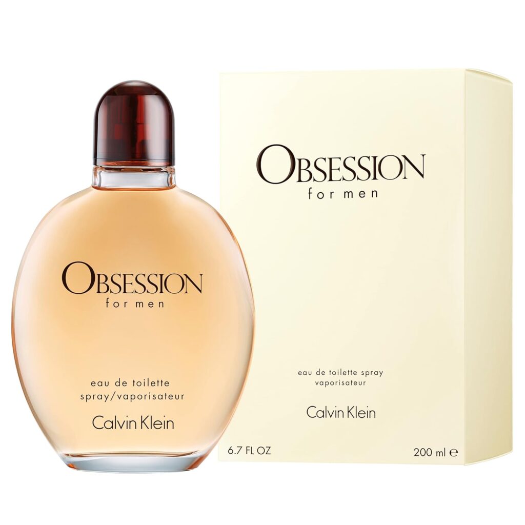 Calvin Klein Obsession for Men Eau de Toilette – Ambery Mens Cologne – With Notes of Bergamot, Mandarin, Lavender  Musk – Long Lasting Fragrance