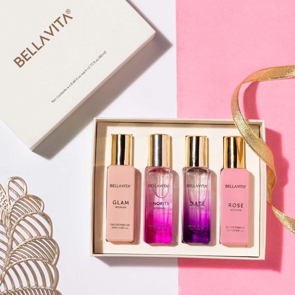 BellaVita Luxury Perfumes for Women Set (4x20ml) | Woman Perfume with DATE, SENORITA, GLAM  ROSE | Vanilla Perfume with Floral Sweet  Musk | Arabian Perfume for Women | Cologne  Perfume Gift Set