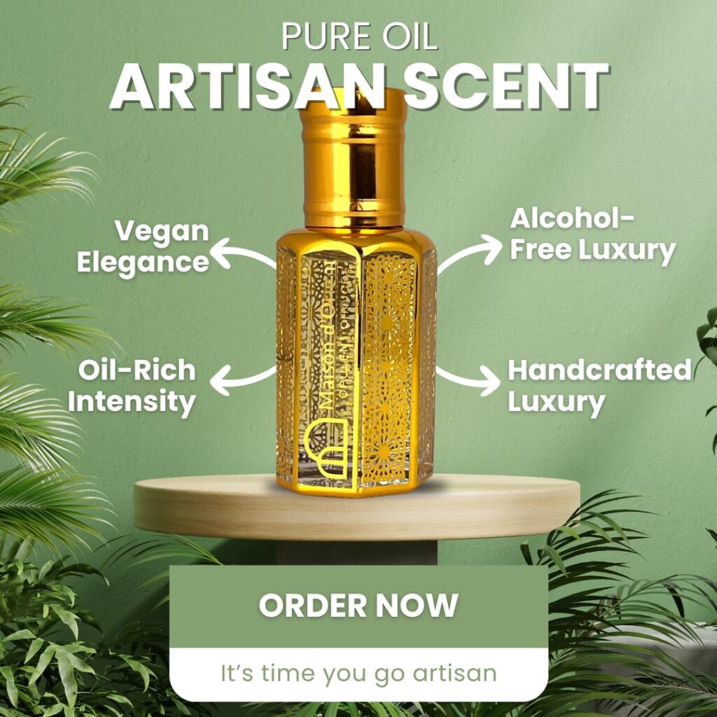 Golden Oud Perfume Oil 12 mL – Oriental Blend with Saffron Rose and Oud. Alcohol Free Long Lasting Unisex Oil, Compliment Magnet