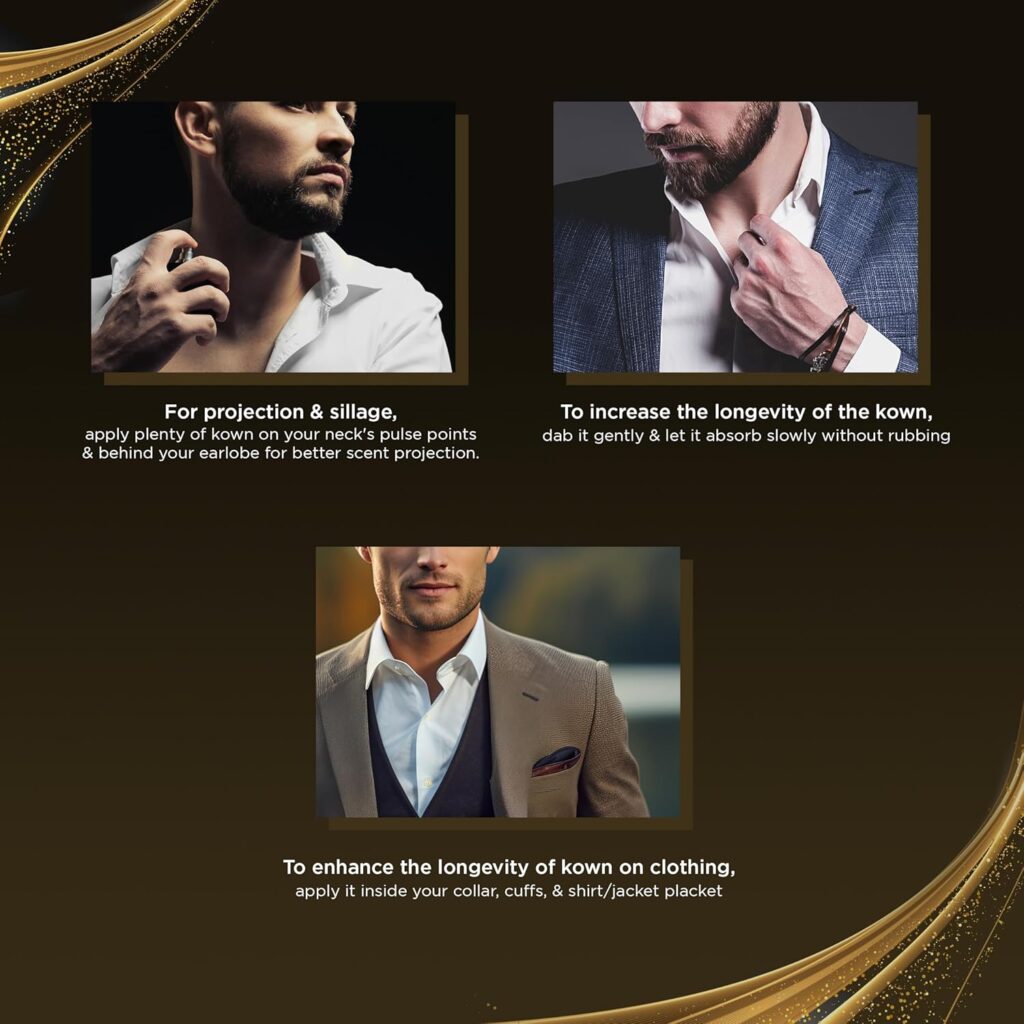Kown Modern Oud Perfume for Men - Long Lasting Arabian Eau De Parfum, 100mL (3.34 Fl oz), Contains Bergamot, Lavender, Cypress, Cardamom, Oud  Cedarwood, Ideal Gift for Him for Ramadan  Eid