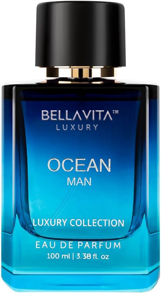BellaVita Luxury OCEAN Eau de Perfume for Men (100ml) | Fresh Aquatic Fragrance | Notes: Aqueous, Bergamot, Orchid  Jasmine | Masculine Aromatic Fragrance | Mens Parfum Gift