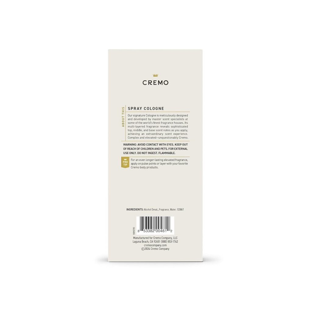 Cremo Cologne for Men - Palo Santo Mens Cologne Spray - A Combination of Bright Cardamom, Dry Papyrus and Aromiatic Palo Santo, Fragrances For Men, 3.4 Fl Oz