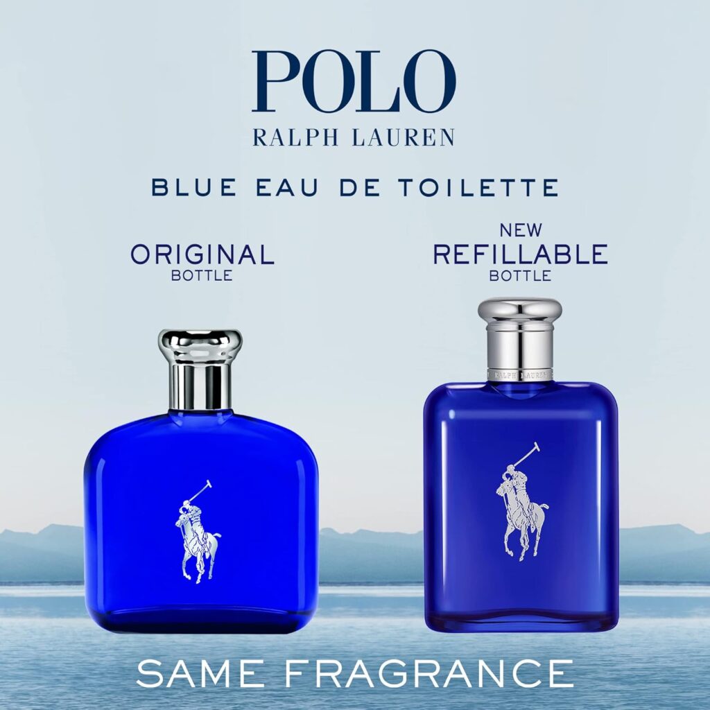 RALPH LAUREN FRAGRANCES - Polo Blue - Eau de Toilette - Mens Cologne - Aquatic  Fresh - With Citrus, Sage, and Suede - Medium Intensity