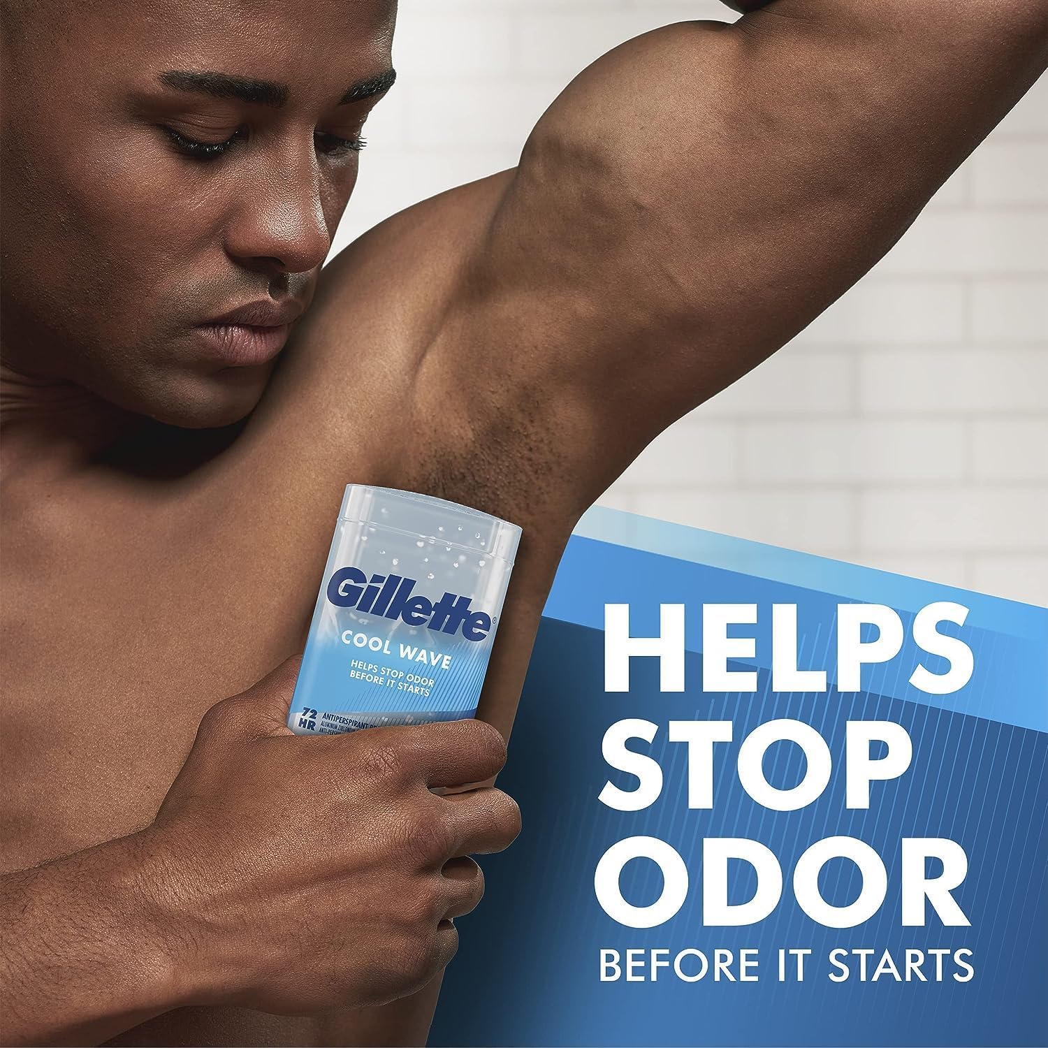 Gillette Antiperspirant and Deodorant for Men, 72hr Sweat  Odor Protection, Long Lasting Freshness, Anti-White Mark Technology, Clear Gel, Cool Wave Scent, 3.8 oz (Pack of 4)