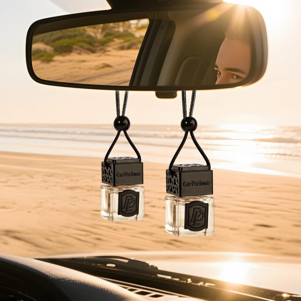 Luxury Perfume Scented Car Air Freshener for Summer - Hanging Essential Oil Diffuser with 90-Day Long-Lasting Fragrance, Non-Toxic  Eco, Premium Gift for Men/Women(Pacific Ocean Breeze, 2 x 8ml)