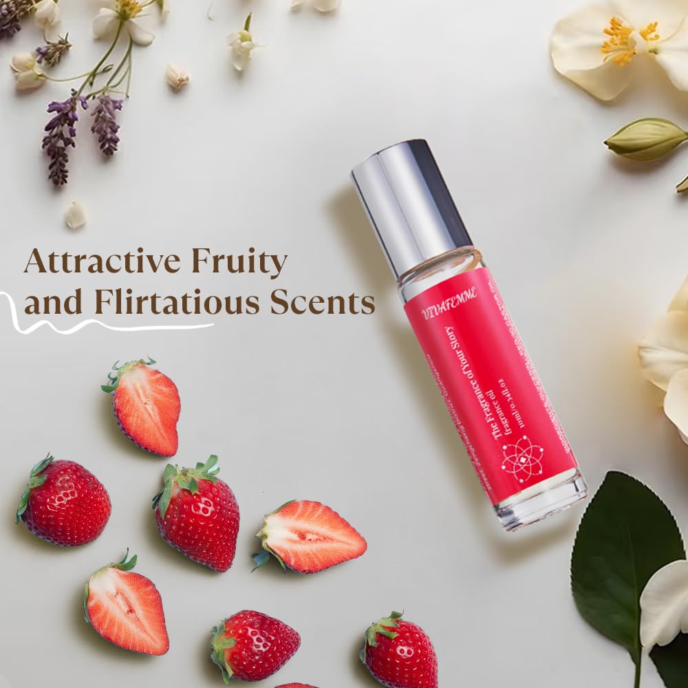 Pheromones Perfumes for Women, Long Lasting Fruity Scent, Roll On Perfume Oil for Women Ideal for Daily Wear (Fruity)