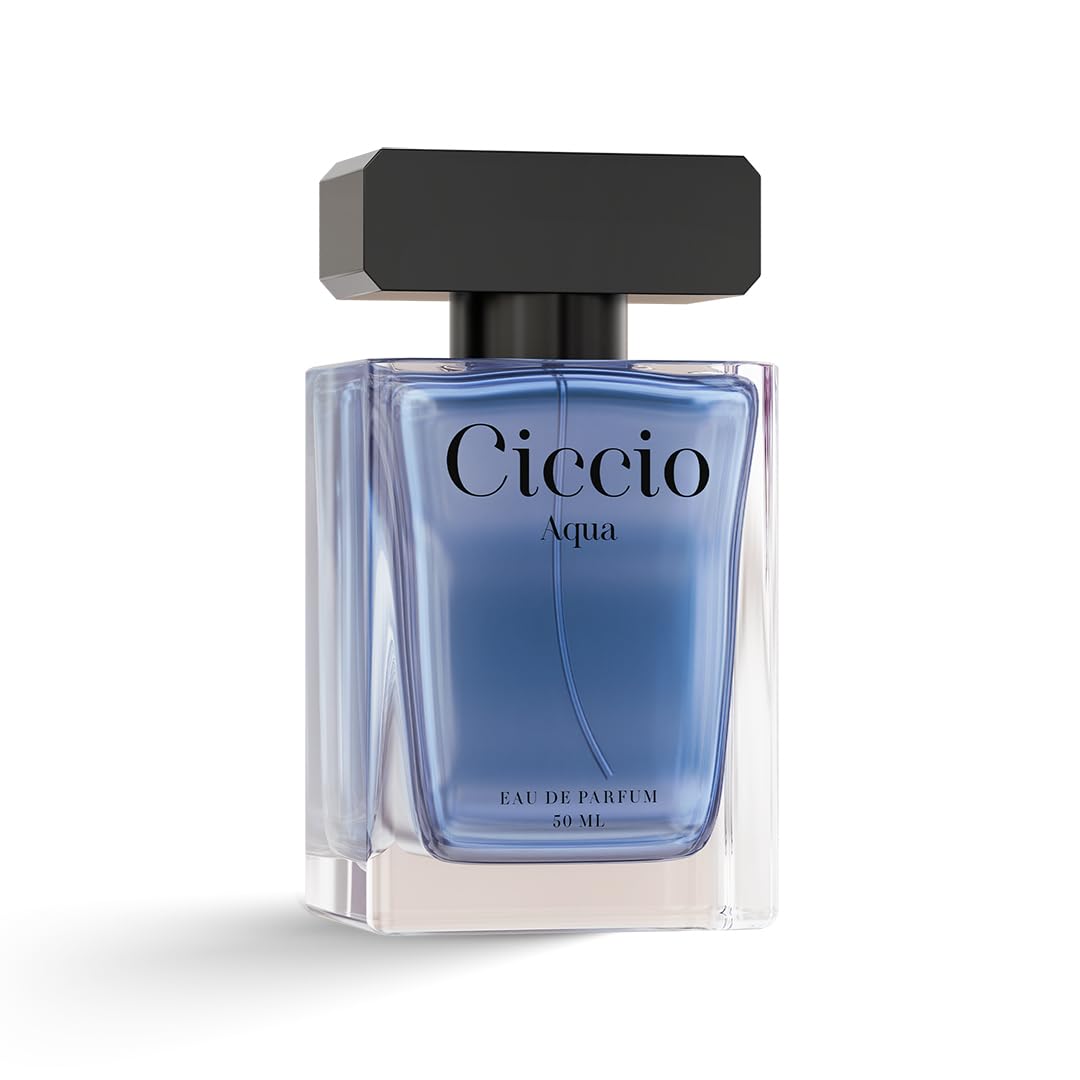 CICCIO Aqua Eau De Parfum for Men, Long Lasting Luxury Fragrance with Bergamot, Lemon, Mandarin  Lavender, Fresh Summer Scent, Daily Wear Perfume, 50ml