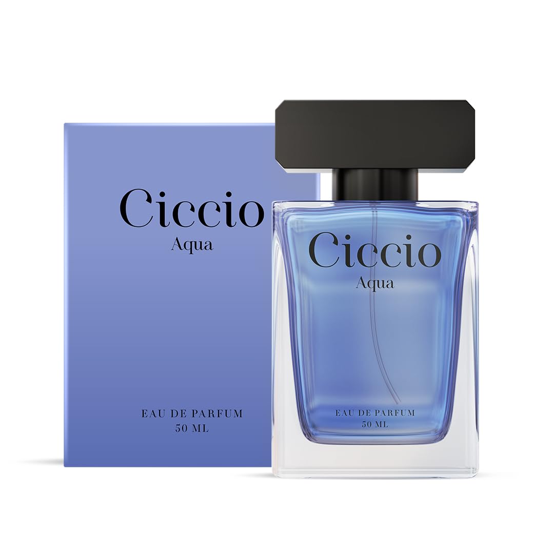 CICCIO Aqua Eau De Parfum for Men, Long Lasting Luxury Fragrance with Bergamot, Lemon, Mandarin  Lavender, Fresh Summer Scent, Daily Wear Perfume, 50ml