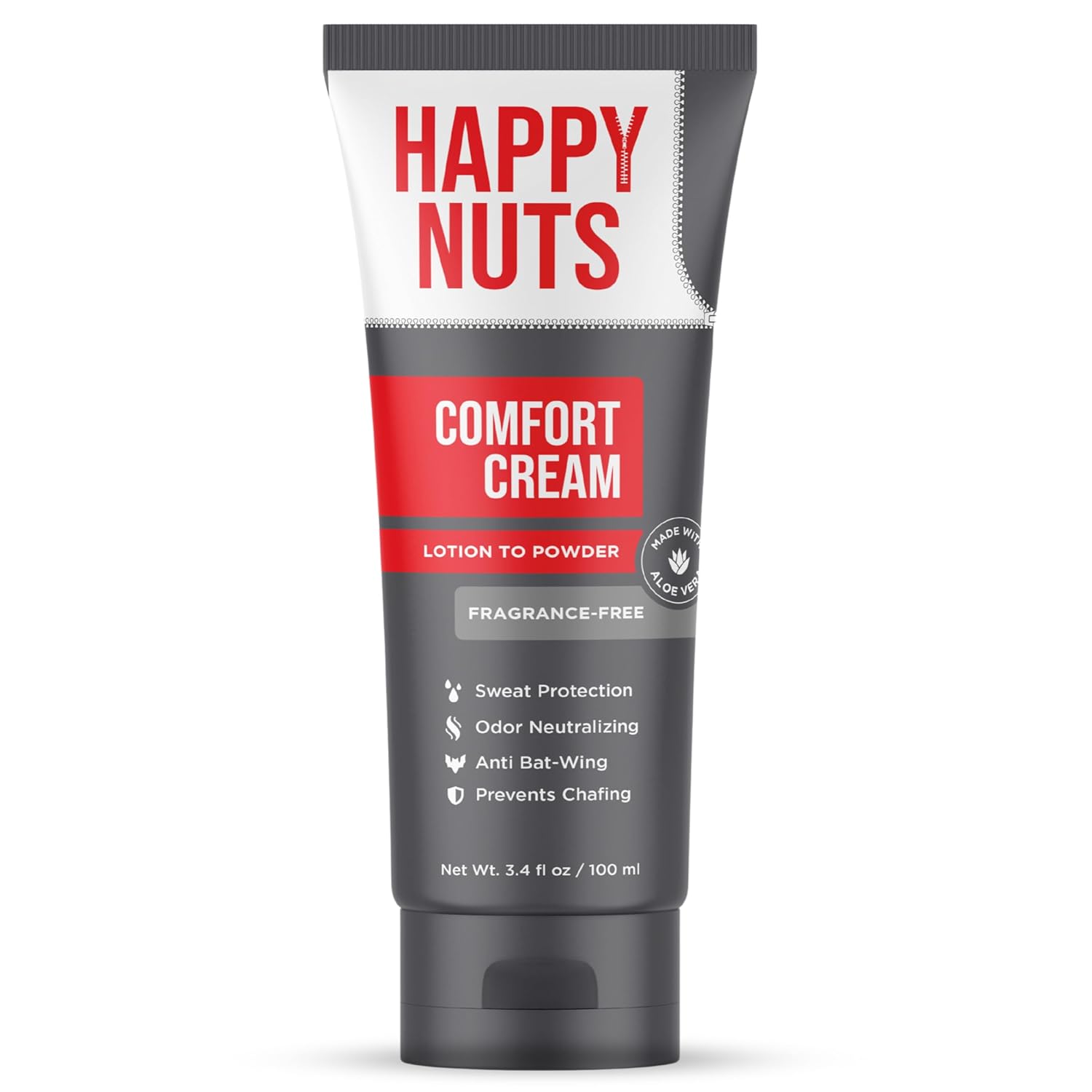 HAPPY NUTS Comfort Cream Deodorant For Men: Anti-Chafing Sweat Defense, Odor Control, Aluminum-Free Mens Deodorant  Hygiene Products for Mens Private Parts 3.4oz, Original