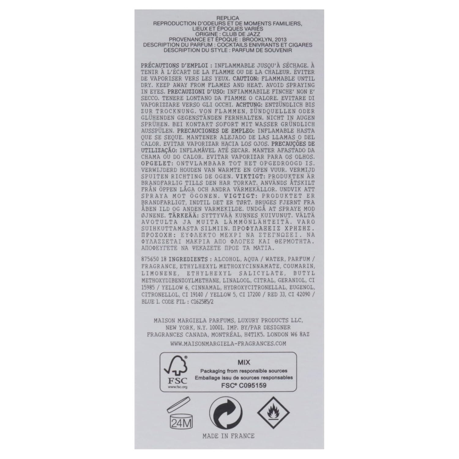 Maison Margiela - Replica - Jazz Club Eau de Toilette - Warm  Spicy Scent - With Vanilla, Rum Accord,  Tobacco - 3.4 Fl Oz