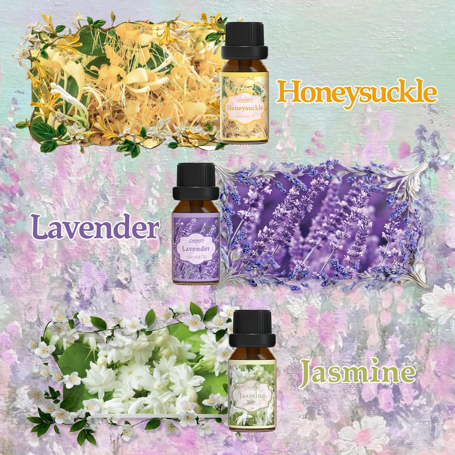 SALUBRITO Gentlement Fragrance Oils Set, Wood Essential Oils Set for Diffuser, Candle, Soap Making, Strong Scented Oil, Sandalwood, Frankincense and More
