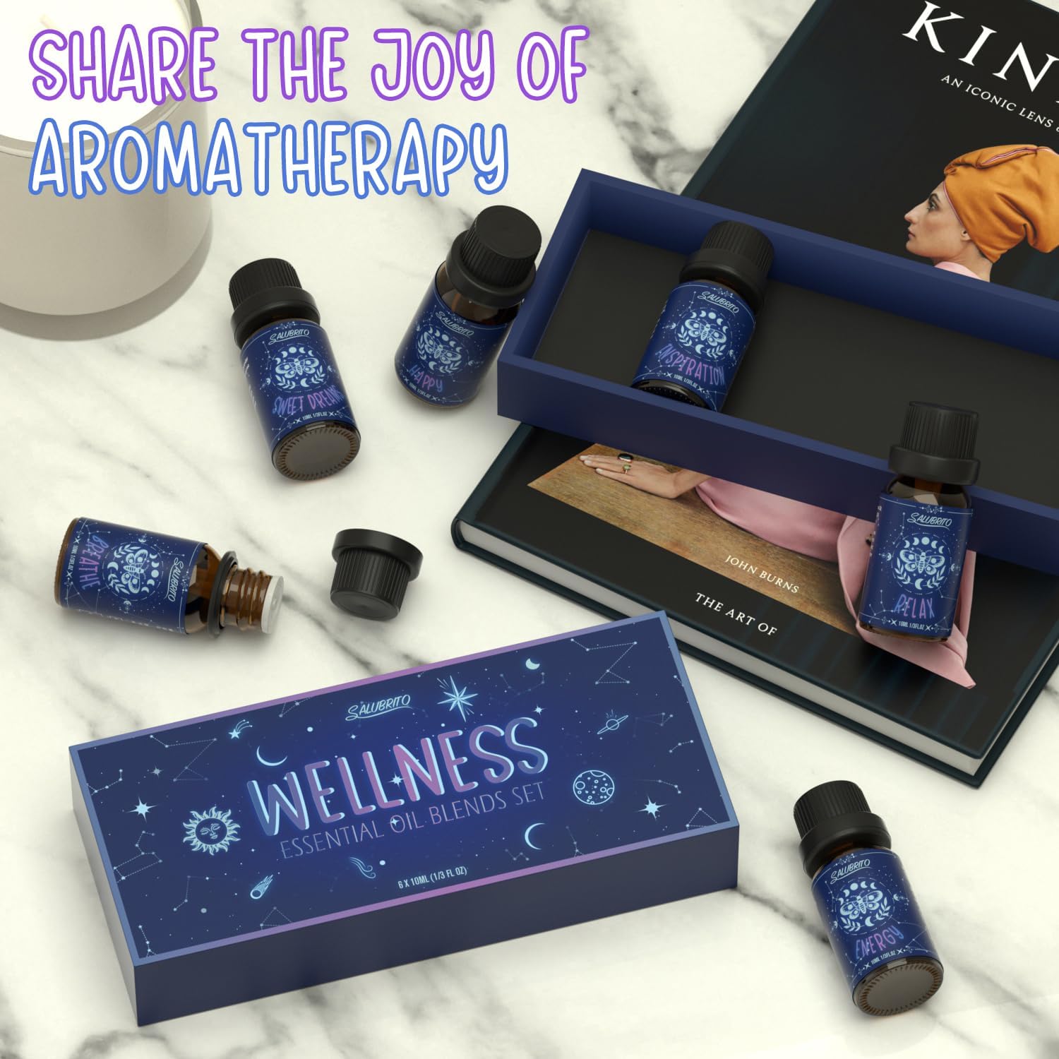 SALUBRITO Gentlement Fragrance Oils Set, Wood Essential Oils Set for Diffuser, Candle, Soap Making, Strong Scented Oil, Sandalwood, Frankincense and More