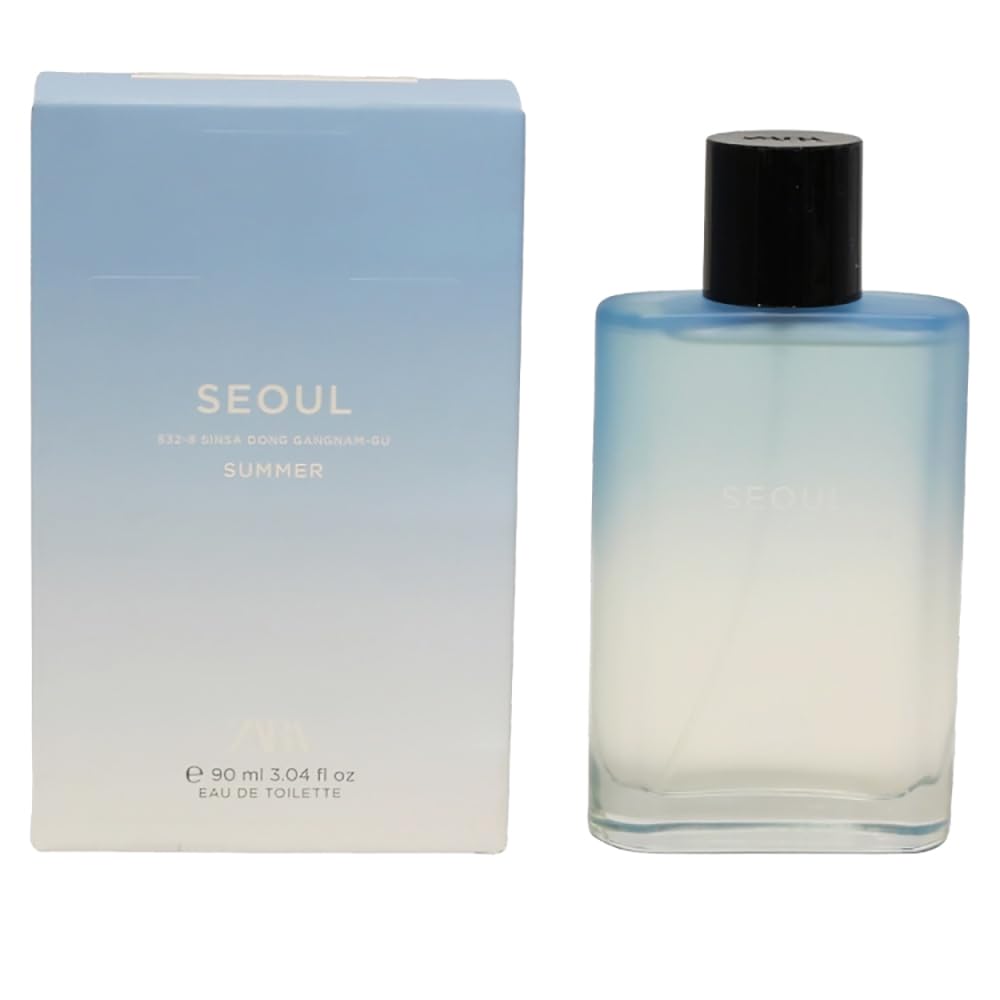 Zara Seoul Summer Mens Perfume EDT Eau de Toilette 90ML (3.04 fl. oz) Fresh  Fruity Scent with Mandarin, Apple  Orange Blossom Warm Woody  Amber Notes for a Vibrant Summer Fragrance